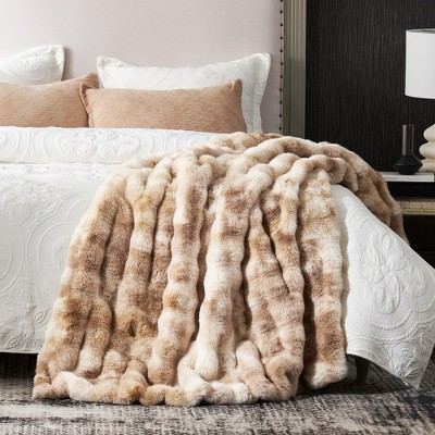 Cozy Bliss Faux Fur Throw Blankets, Plush Soft Thick Bubble Blanket for Sofa, Bedroom, Living Room