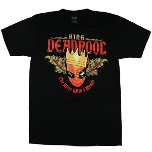 Seven Times Six Deadpool T-Shirt Men's King Deadpool Merc With A Mouth Short Sleeve Top Black - 1 of 4