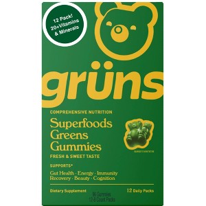 Grüns Adult Low Sugar Superfoods Greens Gummies - 96ct/12 Servings - 1 of 4