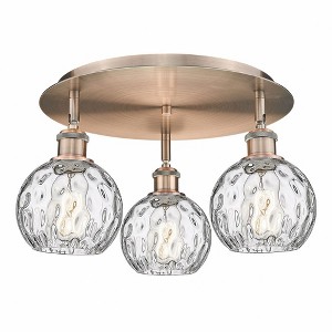 Athens Water Glass - 3 Light Flush Mount In Industrial Style-8.63 Inches Tall and 17.63 Inches Wide - 1 of 1