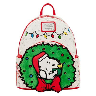 Loungefly Peanuts - Snoopy & Woodstock Holiday Plush Wreath Mini Backpack