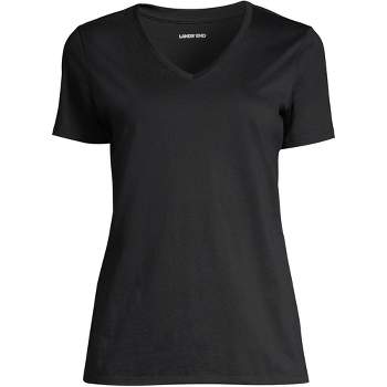 Lands' End Women's Tall Relaxed Supima Cotton Short Sleeve V-Neck T-Shirt