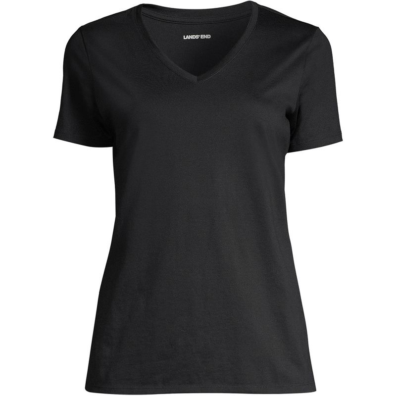 Lands' End Women's Tall Relaxed Supima Cotton Short Sleeve V-Neck T-Shirt, 3 of 6