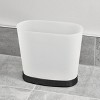 iDESIGN Small Oval Bathroom Trash Can Gina Collection Frost/Matte Black - image 3 of 3