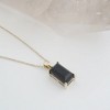 Bonbon Black Crystal Pendant Necklace in Gold, Rose Gold, Silver - Honeycat - 2 of 4