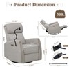 Power Recliner Chair Swivel Glider Rocker for Nursery, Upholstered Rocking Reclining Single Sofa with 2 Device Holders-Grey - 4 of 4