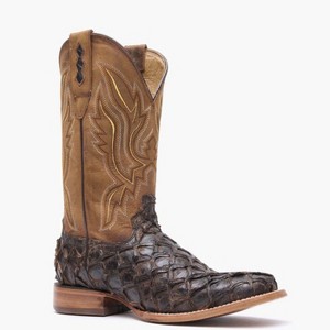 Men's Durango® Premium Exotics™ Dark Brown Pirarucu Western Boot - 1 of 4