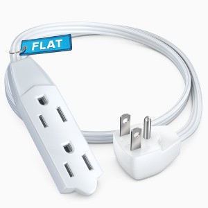 Maximm Flat Plug Extension Cord UL Certified 16 Gauge, 125V, 13 Amps, 1625 Watts Grounded 3-Prong Cord - 1 of 4