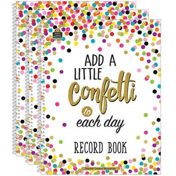 Teacher Created Resources Confetti Record Book, Pack of 3