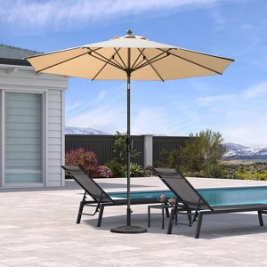 PURPLE LEAF Patio Umbrella Outdoor Table Umbrella Aluminum Frame Market Umbrella Sun Umbrella with 8 Sturdy Ribs - 1 of 4