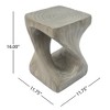 Lyngins Twisted Spiral Patio End Tables, MGO Accent Table, Wood-Look Outdoor End Table for Patio or Indoor Use, Outdoor Side Table - 3 of 4