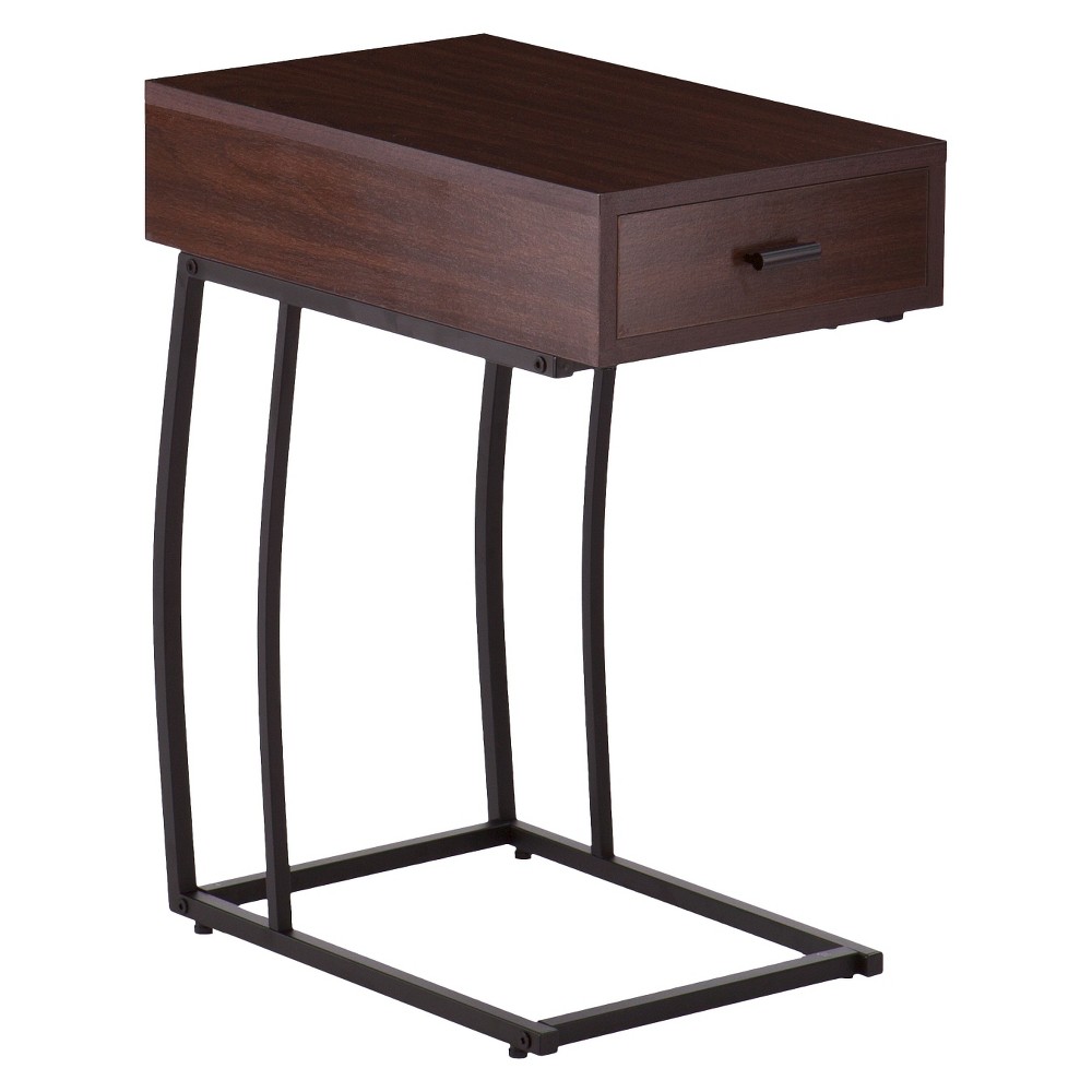 Photos - Coffee Table Side Table with USB Brown - Aiden Lane