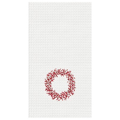 C&F Home Berry Wreath Waffle Weave Cotton Kitchen Towel