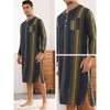 Lars Amadeus Men's V-Neck Button Long Sleeves Striped Print Nightgown - 3 of 4