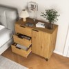 TIRAMISUBEST Storage Cabinet with 3 Drawers & Adjustable Shelf - Natural Wood Mobile File Cabinet - 3 of 4