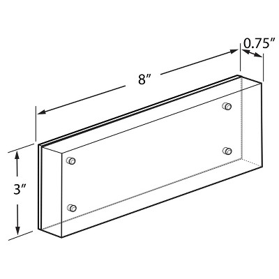 White Polished Acrylic Magnetic Tabletop Frame 3" x 8"