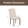 A Set of 2 Log Rural Style Dining Chair,Linen Upholstered Armless Chair Solid Wood Legs-Morden Fort - 3 of 4