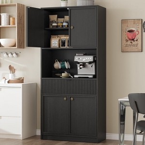 Kitchen Pantry Cabinet, 70 in Tall Pantry Storage Cabinet with Countertop, Doors and Drawer, Freestanding Cupboard for Dining Room, Living Room - 1 of 4