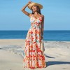 Women's Vibrant Floral Print Maxi Dress for Beach Getaways - Cupshe - 3 of 4