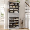 Besiost Shoe Cabinet with Wood Drawers, Closet Shoe Rack Organizer - - 3 of 4