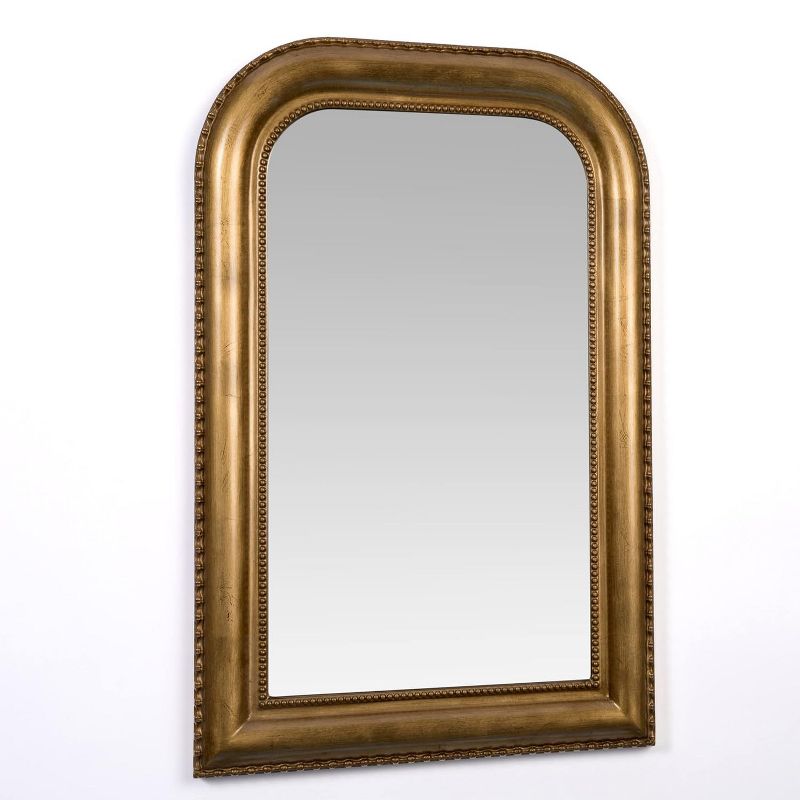Hamilton Hills 20" x 30" Classic Gold Framed Rich Framed Top Round Corner Mirror, 4 of 6