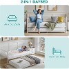 Twin Daybed with Trundle, Pull Out Day Bed with Steel Slat Support Headboard, Space Saving and Trundle Bed Frame Set for Living Room, Guest Room - 3 of 4