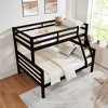NicBex Bunk Bed with Thick Posts,Wood Bunk Bed Frame with Ladder and High Guardrail for Kids Teens Dorm Rooms - 3 of 4