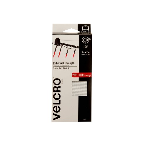 Velcro Heavy Duty Adhesive, Industrial Strength, White Strips - 2 sets