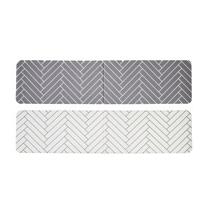 Kproduct4u Double-Sided Two Colors Anti-Fatigue Non-toxic Non-slip Kitchen Mat, Herringbone - 1 of 4