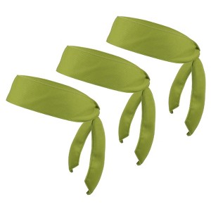 Unique Bargains Polyester Elastic Running Sports Workout Head Ties Sweatbands 3 Pcs Dark Green - 1 of 3