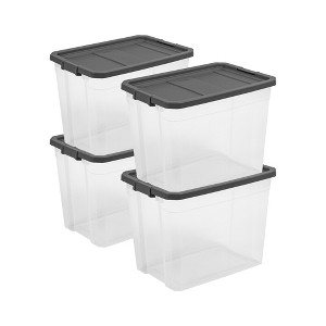 Sterilite Plastic Stackable Storage Container Bin Box Tote with Grey Latching Lid Organizing Solution for Home & Classroom - 1 of 4