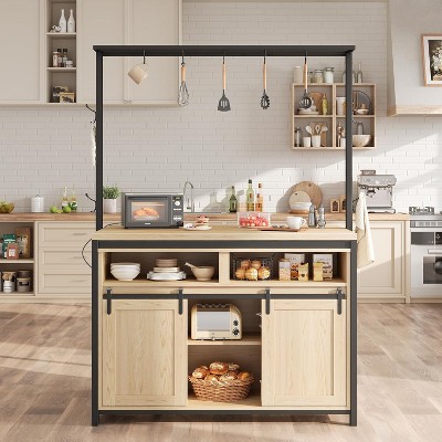 GustoWave 42 Inch Multi-Functional Kitchen Island with Storage for Dining Room