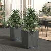 vidaXL Black Polypropylene Planters Set of 2, Rectangular Outdoor Plant Containers for Garden, Patio and Balcony, Durable Lightweight Flower Boxes - 2 of 4
