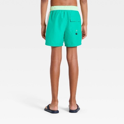 Art Class Boys' Colorblocked Side Piecing Swim Trunks with Built in Boxers - art class™ Green S — фото 2