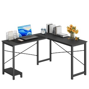 TUYOHW 50" L-Shaped Computer Desk with Side Storage Bag,Corner Desks with CPU Stand& Metal Frame,Gaming Desk for Home Office Dorm Studying Room - 1 of 4