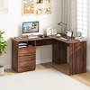 Tangkula 59" Corner Computer Desk L-Shaped Desk w/ Letter Size File Drawer & Open Shelf - 2 of 4