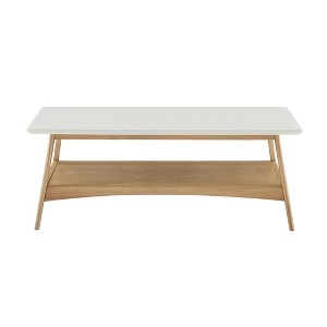NicBex Modern 48" Wood Rectangle Coffee Table with 2 Layer Storage for Living Room and Office - 1 of 4