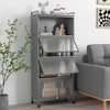 Costway 5-Tier Kitchen Baker's Rack Storage Cabinet Mobile Microwave Stand Flip-up Doors White/Black/Grey/Green - 2 of 4