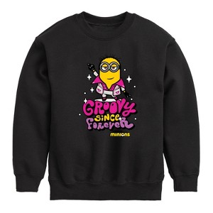 Boys' - Despicable Me Minions - Groovy Since Forever Graphic Long Sleeve Fleece Sweatshirt - 1 of 4