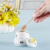 Kate Aspen Sweet As Can Bee Ceramic Honey Pot with Wooden Dipper - 3 of 4