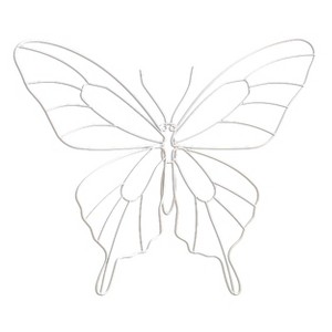 VIP Metal 17 in. White Wire Butterfly Wall Decor - 1 of 2
