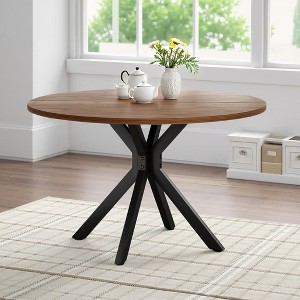 Wooakway 47'' Modern Round Dining Table Kitchen Table Coffee Table for 4-6 People Home Furniture - 1 of 4