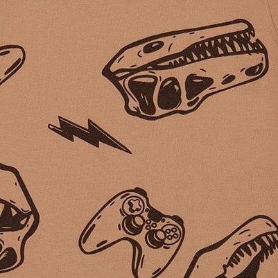 beige and black dinos