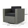 Outdoor Swivel Club Chair with Removable Cushions, Durable Wicker & Iron Frame, Modern Patio Lounge Seating, Weather-Resistant-Coolbibila - 4 of 4