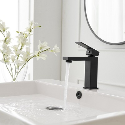 Matte Black Stainless Steel Single-Handle Bathroom Faucet