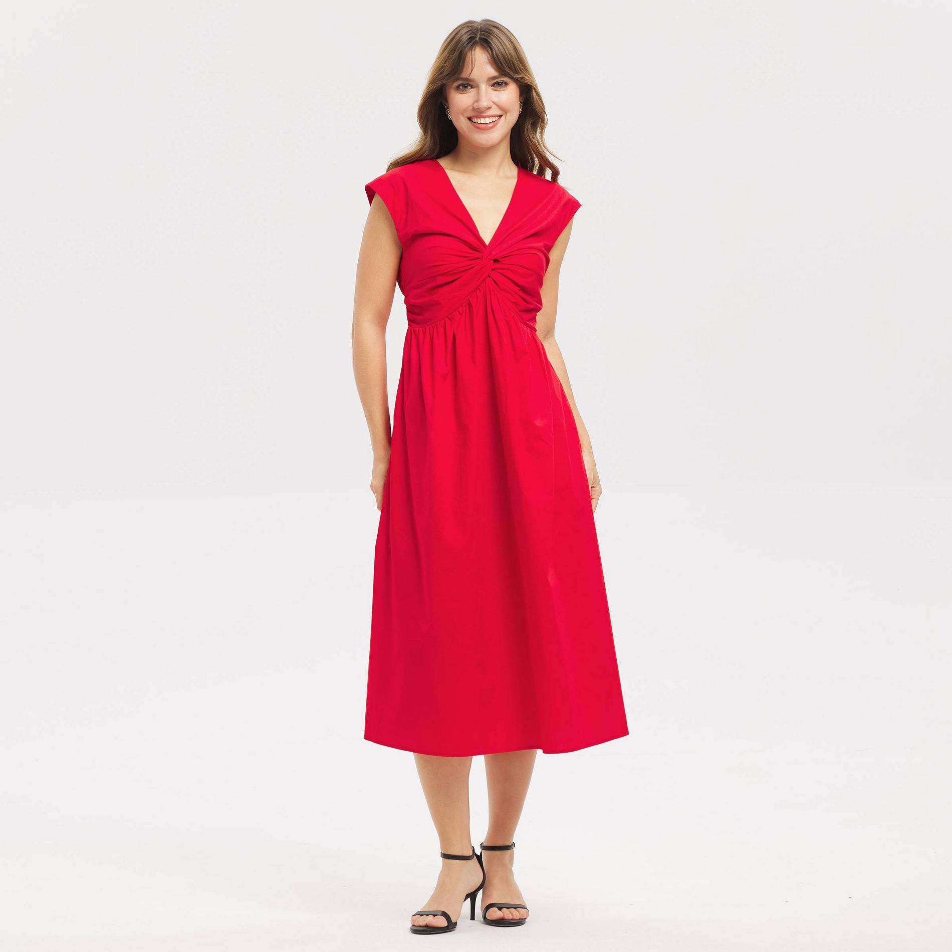 Women's Twist-Front Midi Dress - A New Day™