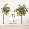 Artificial Bougainvillea Tree with Wood Trunk - Realistic Pink Bloom Faux Plant for All-Weather Indoor/Outdoor Decor - 4 of 4