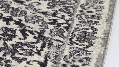 Gray and Ivory Hand-Knotted Reversible Synthetic Area Rug