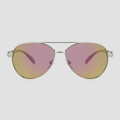 Women's Crystal Plastic Shield Sunglasses - Wild Fable™ Pink