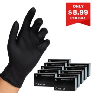 FINITEX Black Disposable Nitrile Gloves – 100, 300 & 1000 PCS, 5mil Powder-Free Latex-Free Disposable Medical Exam Cleaning Food Prep Gloves - 1 of 4